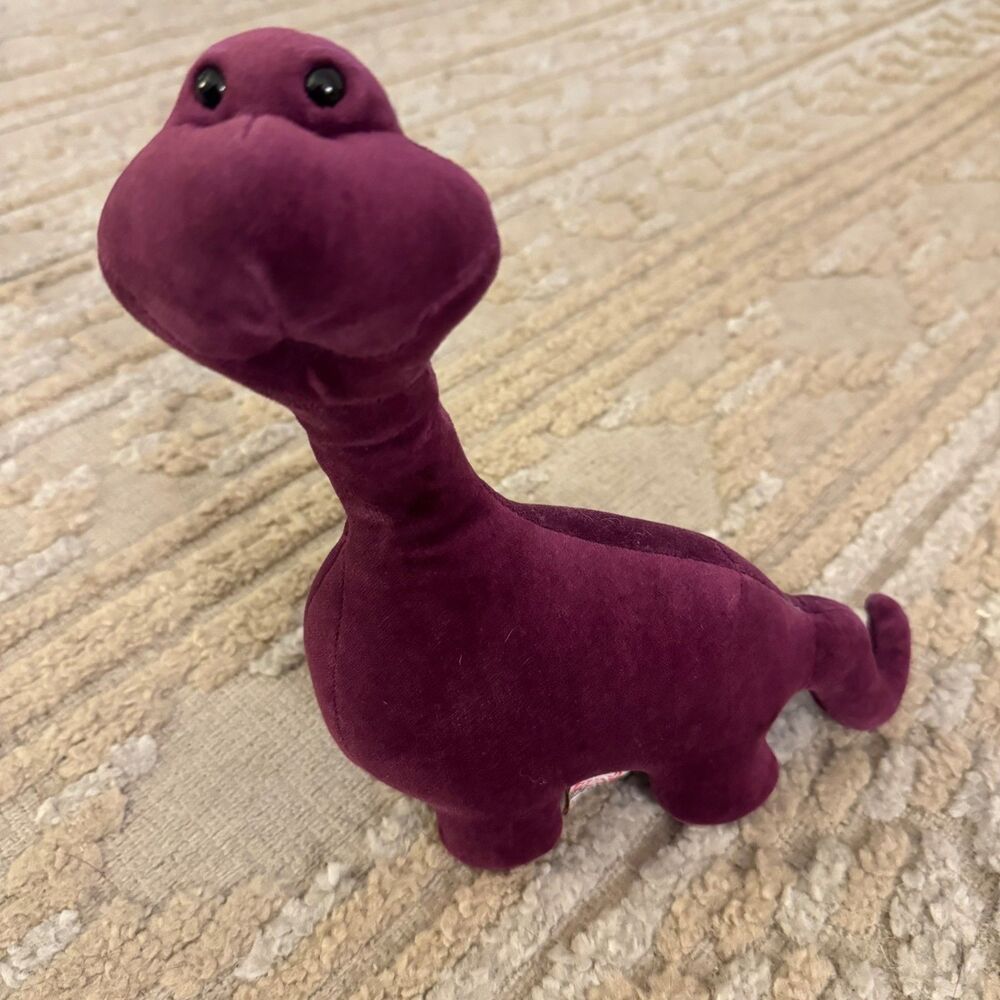 Vintage 1986 GUND Purple Brontosaurus Dinosaur Plush 10" Rare